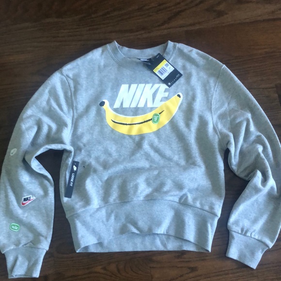 Nike Tops Nike Crew Sweatshirt Size Small Banana Logo Poshmark